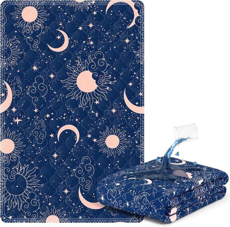 MILDPLUS Printed Washable Bed Pads 34"X52" Reusable Underpads Waterproof Mattress Protector Incontinence Large Bed Pads Pee Pads for Adults, Kids or Pets (Navy Blue) - Image 1
